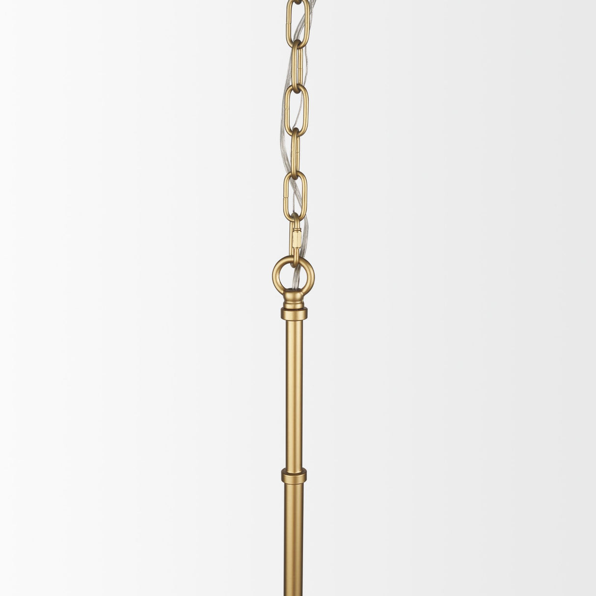 Edie Brushed Gold Metal w/ Frosted Glass Globe 1-Light Pendant from Mercana - Luna Furniture