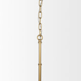 Edie Brushed Gold Metal w/ Frosted Glass Globe 1-Light Pendant from Mercana - Luna Furniture
