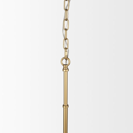 Edie Brushed Gold Metal w/ Frosted Glass Globe 1-Light Pendant from Mercana - Luna Furniture