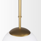 Edie Brushed Gold Metal w/ Frosted Glass Globe 1-Light Pendant from Mercana - Luna Furniture