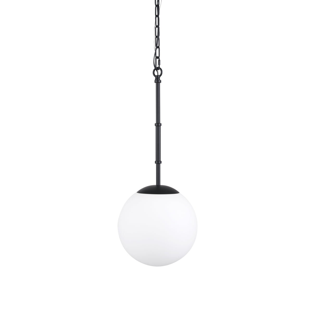 Edie Matte Black Metal w/ Frosted Glass Globe 1-Light Pendant from Mercana - Luna Furniture