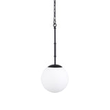 Edie Matte Black Metal w/ Frosted Glass Globe 1-Light Pendant from Mercana - Luna Furniture