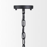 Edie Matte Black Metal w/ Frosted Glass Globe 1-Light Pendant from Mercana - Luna Furniture