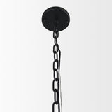 Edie Matte Black Metal w/ Frosted Glass Globe 1-Light Pendant from Mercana - Luna Furniture