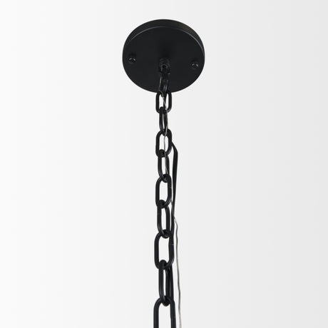 Edie Matte Black Metal w/ Frosted Glass Globe 1-Light Pendant from Mercana - Luna Furniture