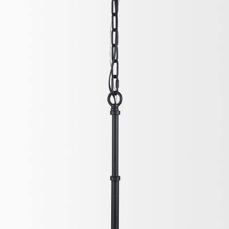 Edie Matte Black Metal w/ Frosted Glass Globe 1-Light Pendant from Mercana - Luna Furniture