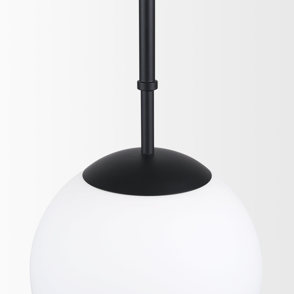 Edie Matte Black Metal w/ Frosted Glass Globe 1-Light Pendant from Mercana - Luna Furniture