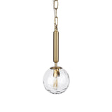 Britton Gold Metal w/ Clear Glass Globe 1-Light Pendant Light from Mercana - Luna Furniture