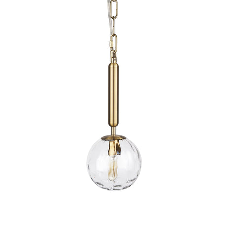 Britton Gold Metal w/ Clear Glass Globe 1-Light Pendant Light from Mercana - Luna Furniture