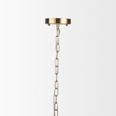Britton Gold Metal w/ Clear Glass Globe 1-Light Pendant Light from Mercana - Luna Furniture