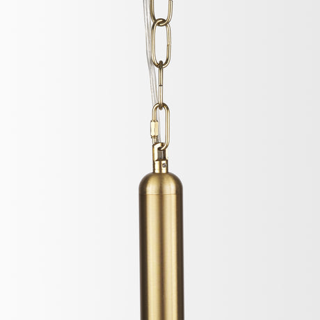 Britton Gold Metal w/ Clear Glass Globe 1-Light Pendant Light from Mercana - Luna Furniture