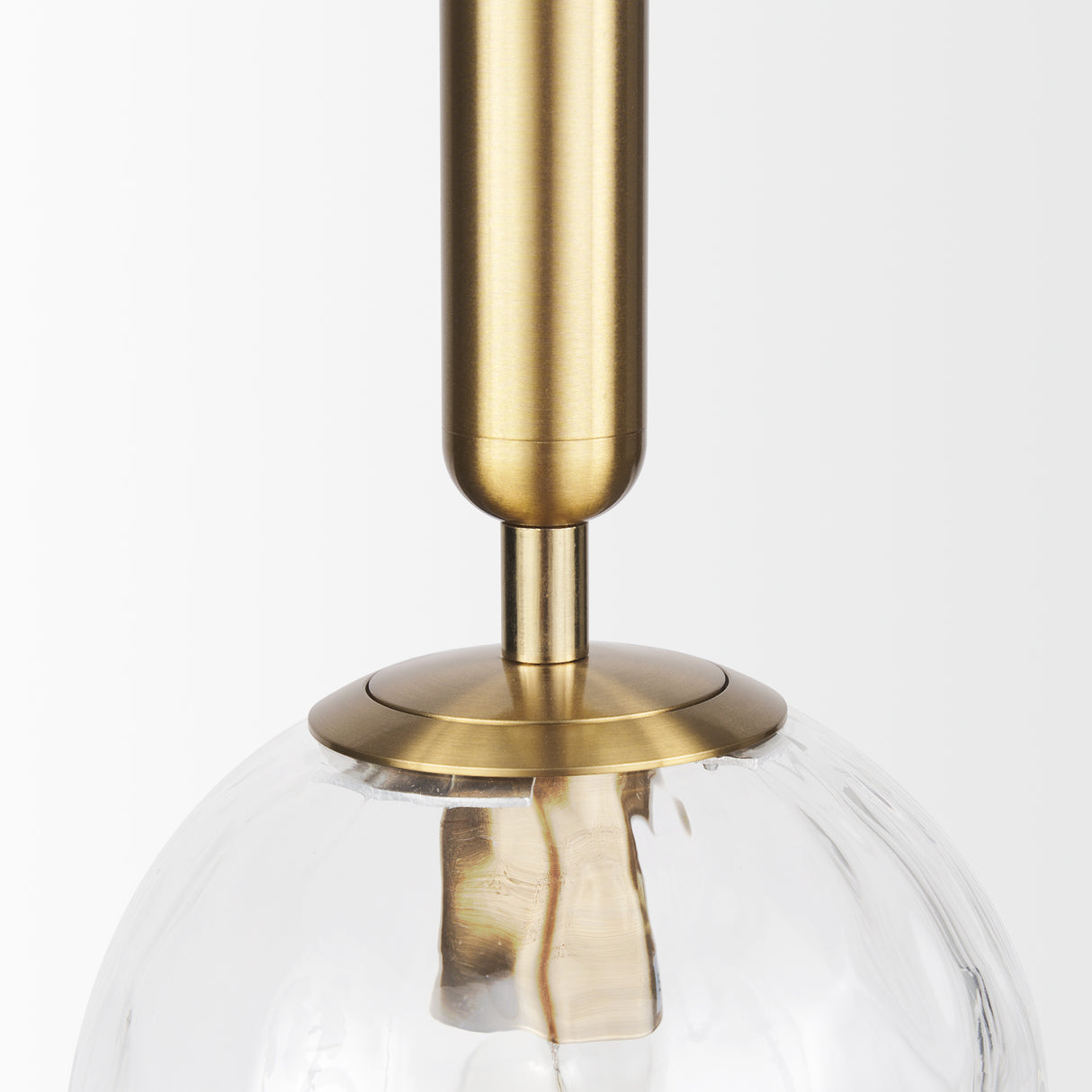 Britton Gold Metal w/ Clear Glass Globe 1-Light Pendant Light from Mercana - Luna Furniture