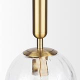 Britton Gold Metal w/ Clear Glass Globe 1-Light Pendant Light from Mercana - Luna Furniture