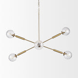 Britton Gold Metal w/ Clear Glass Globes 6-Light Chandelier from Mercana - Luna Furniture