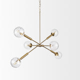 Britton Gold Metal w/ Clear Glass Globes 6-Light Chandelier from Mercana - Luna Furniture