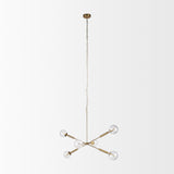 Britton Gold Metal w/ Clear Glass Globes 6-Light Chandelier from Mercana - Luna Furniture
