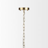 Britton Gold Metal w/ Clear Glass Globes 6-Light Chandelier from Mercana - Luna Furniture