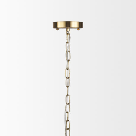 Britton Gold Metal w/ Clear Glass Globes 6-Light Chandelier from Mercana - Luna Furniture