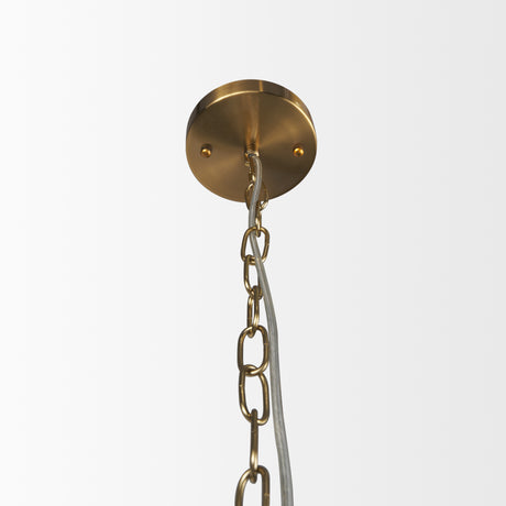 Britton Gold Metal w/ Clear Glass Globes 6-Light Chandelier from Mercana - Luna Furniture