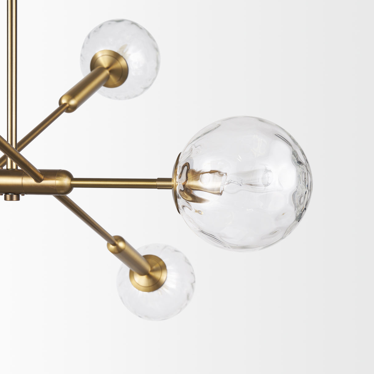Britton Gold Metal w/ Clear Glass Globes 6-Light Chandelier from Mercana - Luna Furniture