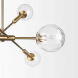 Britton Gold Metal w/ Clear Glass Globes 6-Light Chandelier from Mercana - Luna Furniture
