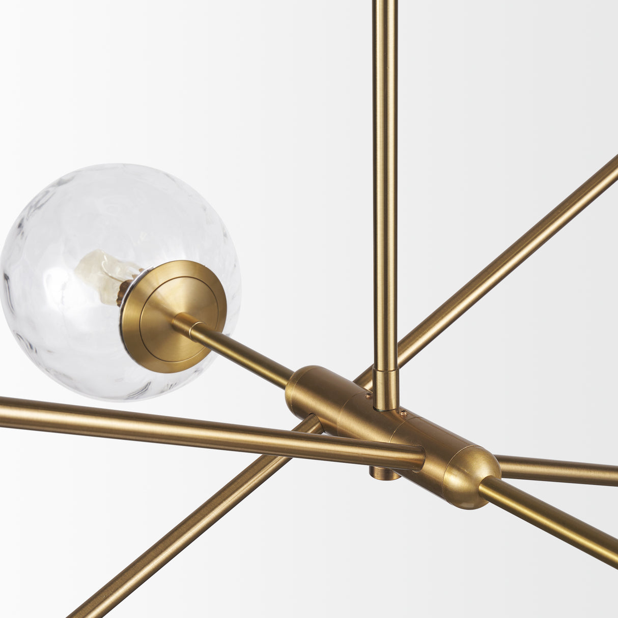 Britton Gold Metal w/ Clear Glass Globes 6-Light Chandelier from Mercana - Luna Furniture