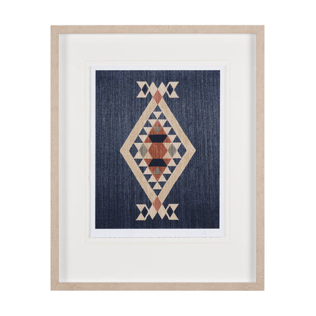 Blue Tapestry I by Mercana Studio a Hand Embelished Textured Framed Art Print Matted under Glass from Mercana - Luna Furniture