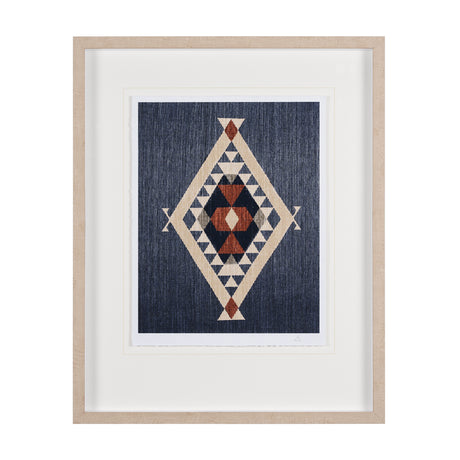 Blue Tapestry II by Mercana Studio a Hand Embelished Textured Framed Art Print Matted under Glass from Mercana - Luna Furniture