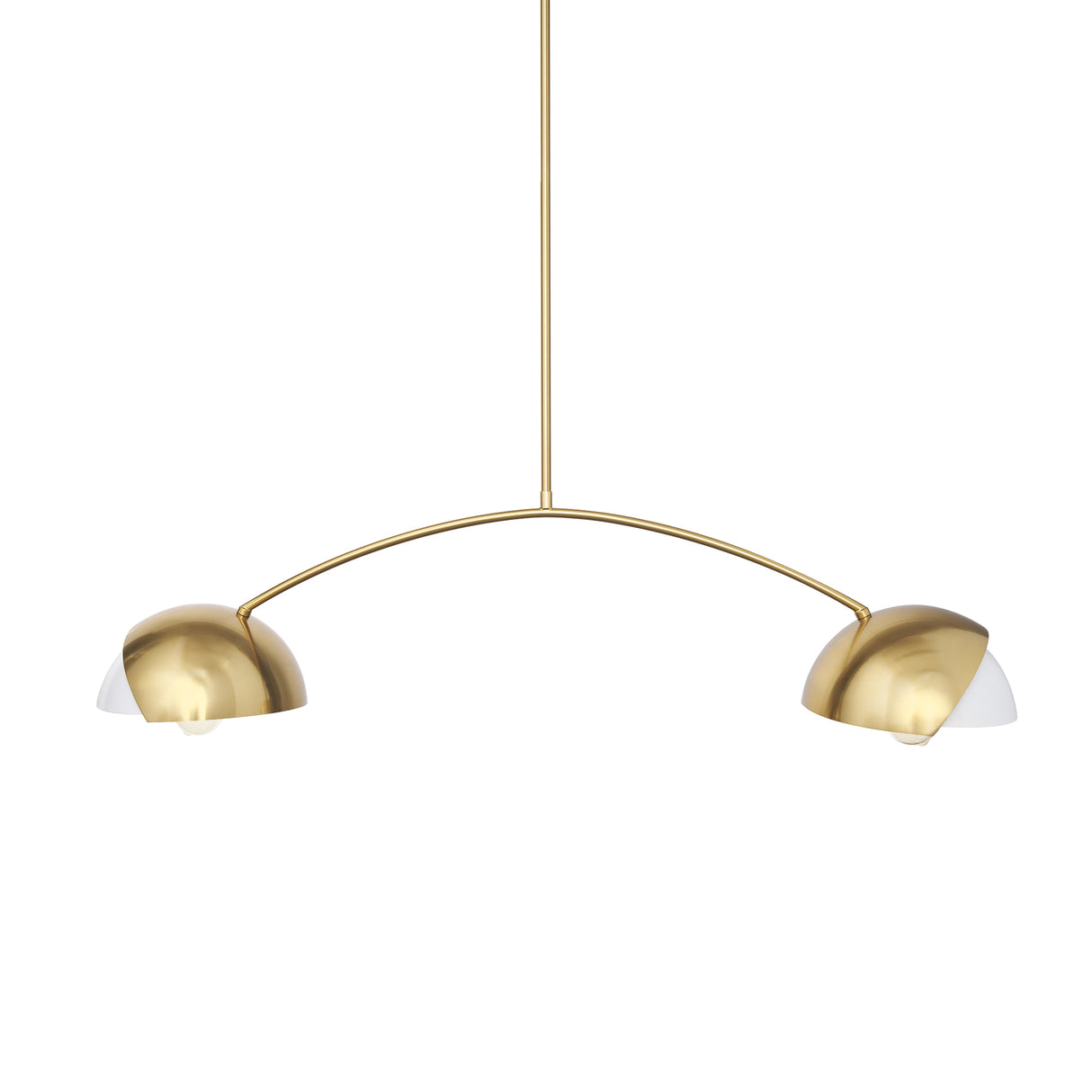 Cybill Brushed Brass w/ White Metal Shades 2-Light Chandelier from Mercana - Luna Furniture