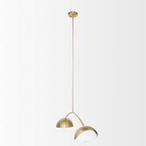 Cybill Brushed Brass w/ White Metal Shades 2-Light Chandelier from Mercana - Luna Furniture