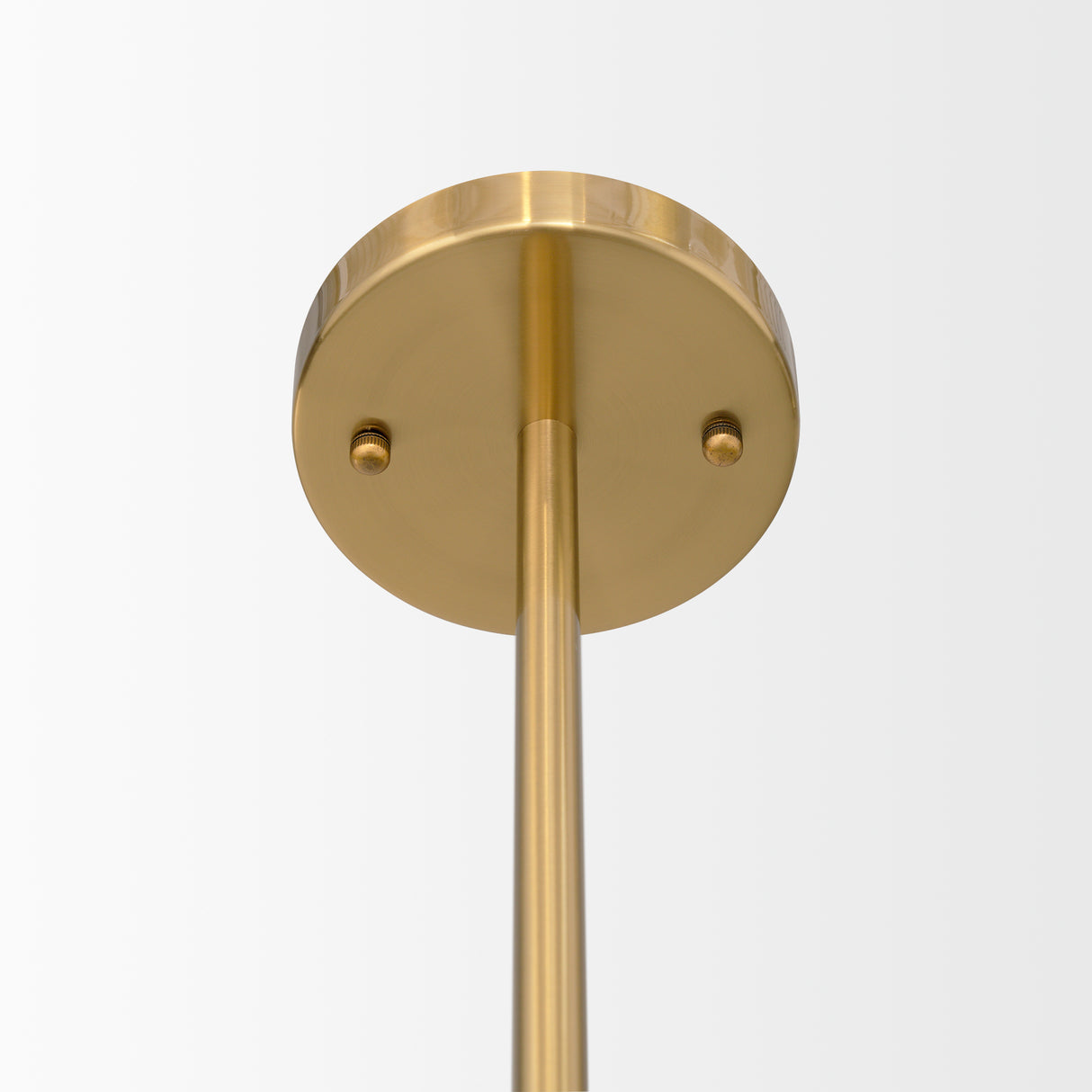 Cybill Brushed Brass w/ White Metal Shades 2-Light Chandelier from Mercana - Luna Furniture