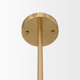 Cybill Brushed Brass w/ White Metal Shades 2-Light Chandelier from Mercana - Luna Furniture