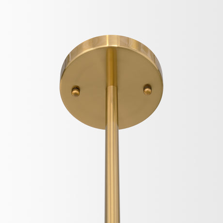 Cybill Brushed Brass w/ White Metal Shades 2-Light Chandelier from Mercana - Luna Furniture