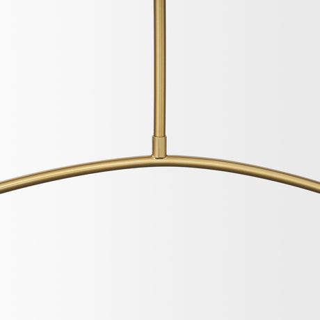 Cybill Brushed Brass w/ White Metal Shades 2-Light Chandelier from Mercana - Luna Furniture