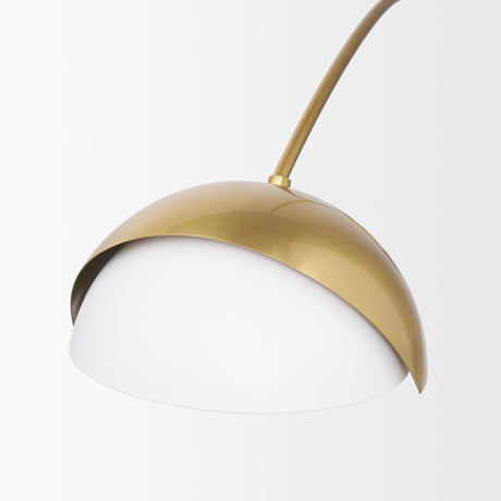 Cybill Brushed Brass w/ White Metal Shades 2-Light Chandelier from Mercana - Luna Furniture