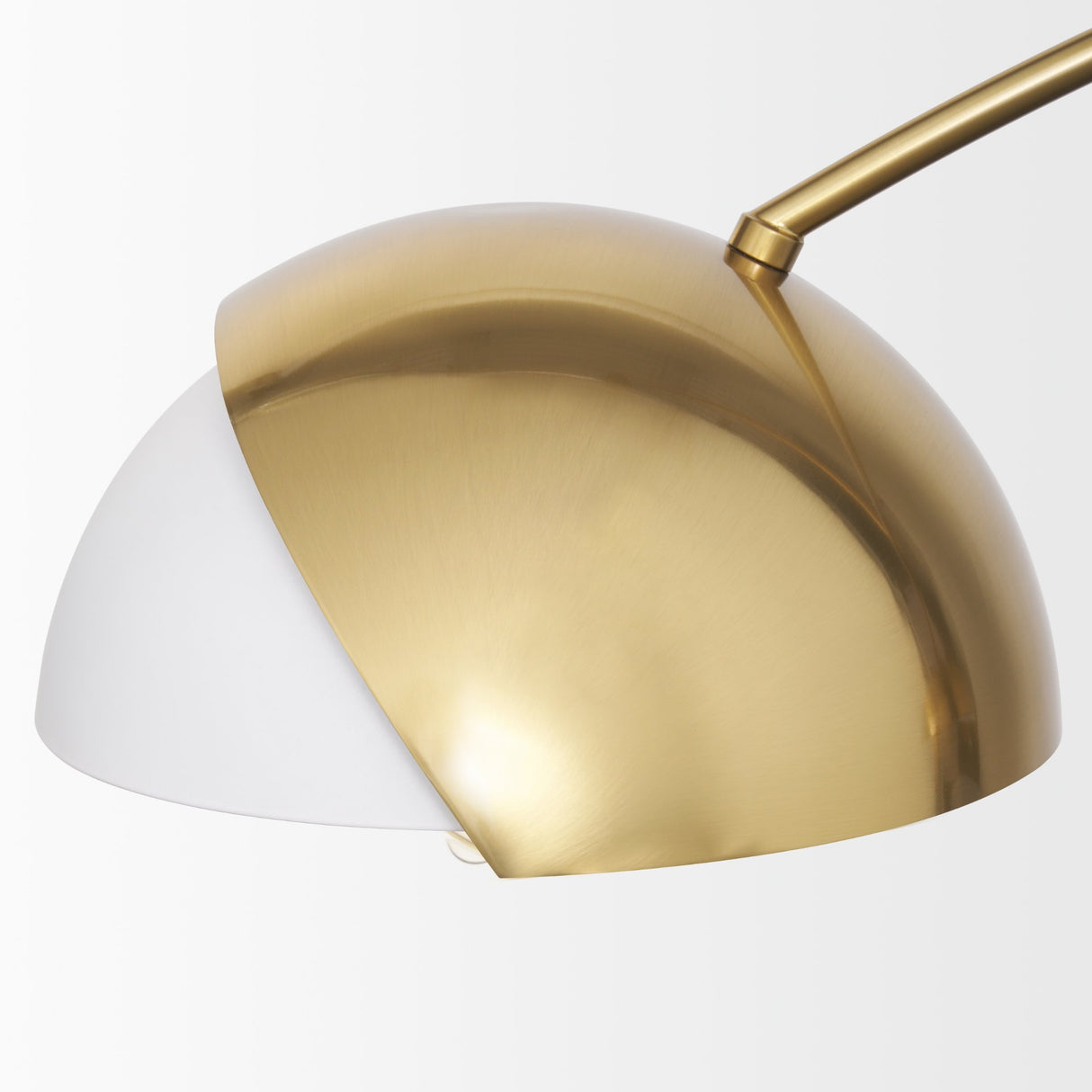 Cybill Brushed Brass w/ White Metal Shades 2-Light Chandelier from Mercana - Luna Furniture