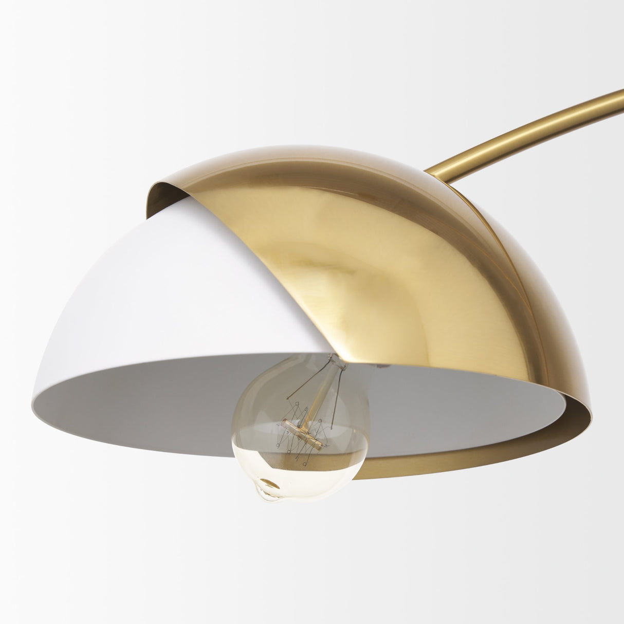 Cybill Brushed Brass w/ White Metal Shades 2-Light Chandelier from Mercana - Luna Furniture