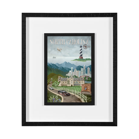 North Carolina by Mercana Studio a Framed Art Print Matted under Glass from Mercana - Luna Furniture