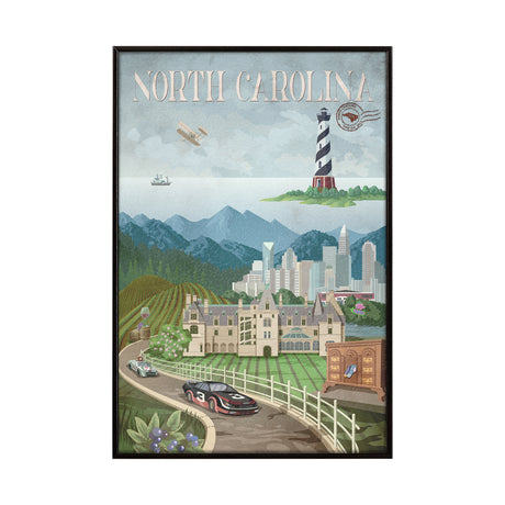 North Carolina by Mercana Studio a Hand Embellished Textured Framed Art Print from Mercana - Luna Furniture
