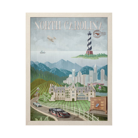 North Carolina by Mercana Studio a Hand Embellished Textured Framed Art Print from Mercana - Luna Furniture