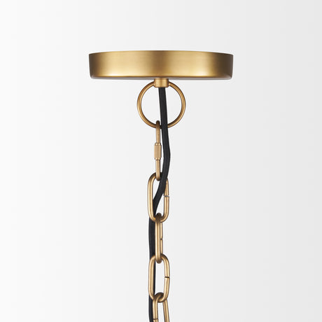 Karina 24" Round Brass-tone Hammered Metal Dome Pendant Light from Mercana - Luna Furniture