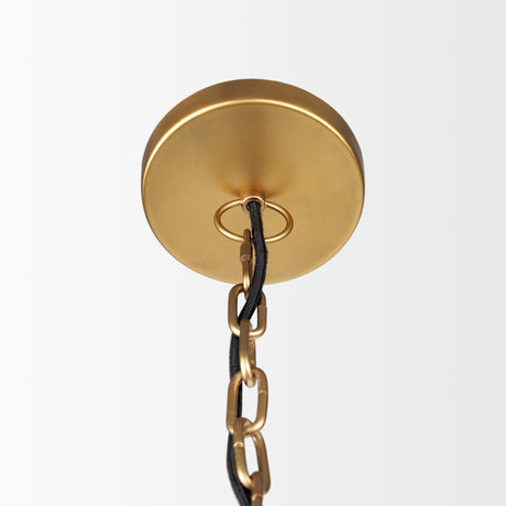 Karina 24" Round Brass-tone Hammered Metal Dome Pendant Light from Mercana - Luna Furniture