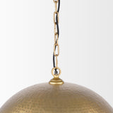 Karina 24" Round Brass-tone Hammered Metal Dome Pendant Light from Mercana - Luna Furniture