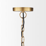 Karina 36" Round Brass-tone Hammered Metal Dome Pendant Light from Mercana - Luna Furniture