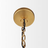 Karina 36" Round Brass-tone Hammered Metal Dome Pendant Light from Mercana - Luna Furniture