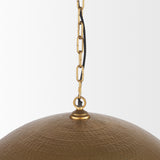 Karina 36" Round Brass-tone Hammered Metal Dome Pendant Light from Mercana - Luna Furniture