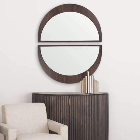 Celeste Dark Brown Wood Small Mirror from Mercana - Luna Furniture