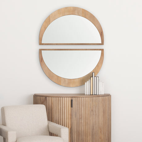 Celeste Light Brown Wood Small Mirror from Mercana - Luna Furniture
