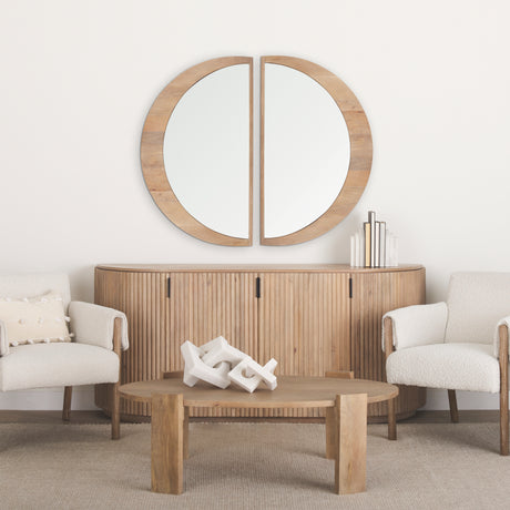 Celeste Light Brown Wood Large Mirror from Mercana - Luna Furniture