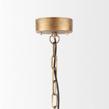 Rhone Gold Metal and Wood Beaded Chandelier from Mercana - Luna Furniture